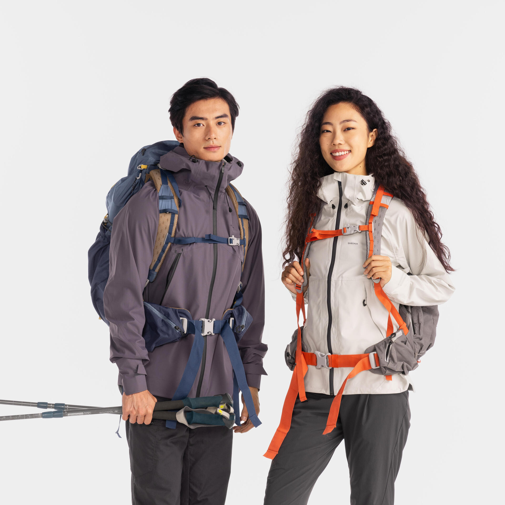 Women's Waterproof Hiking Jacket - MH500 - Beige