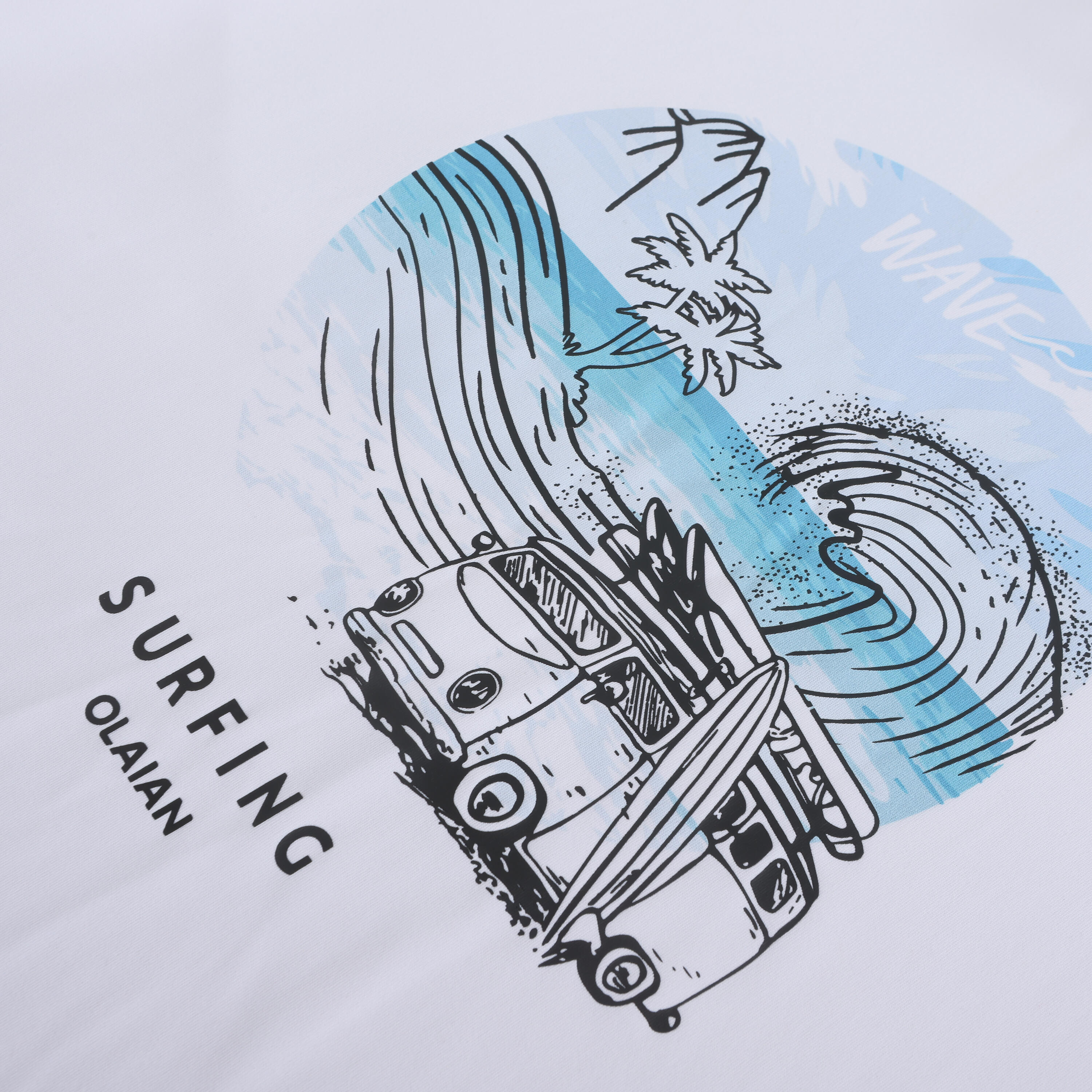 Men’s surfing sun protection T-shirt beach white