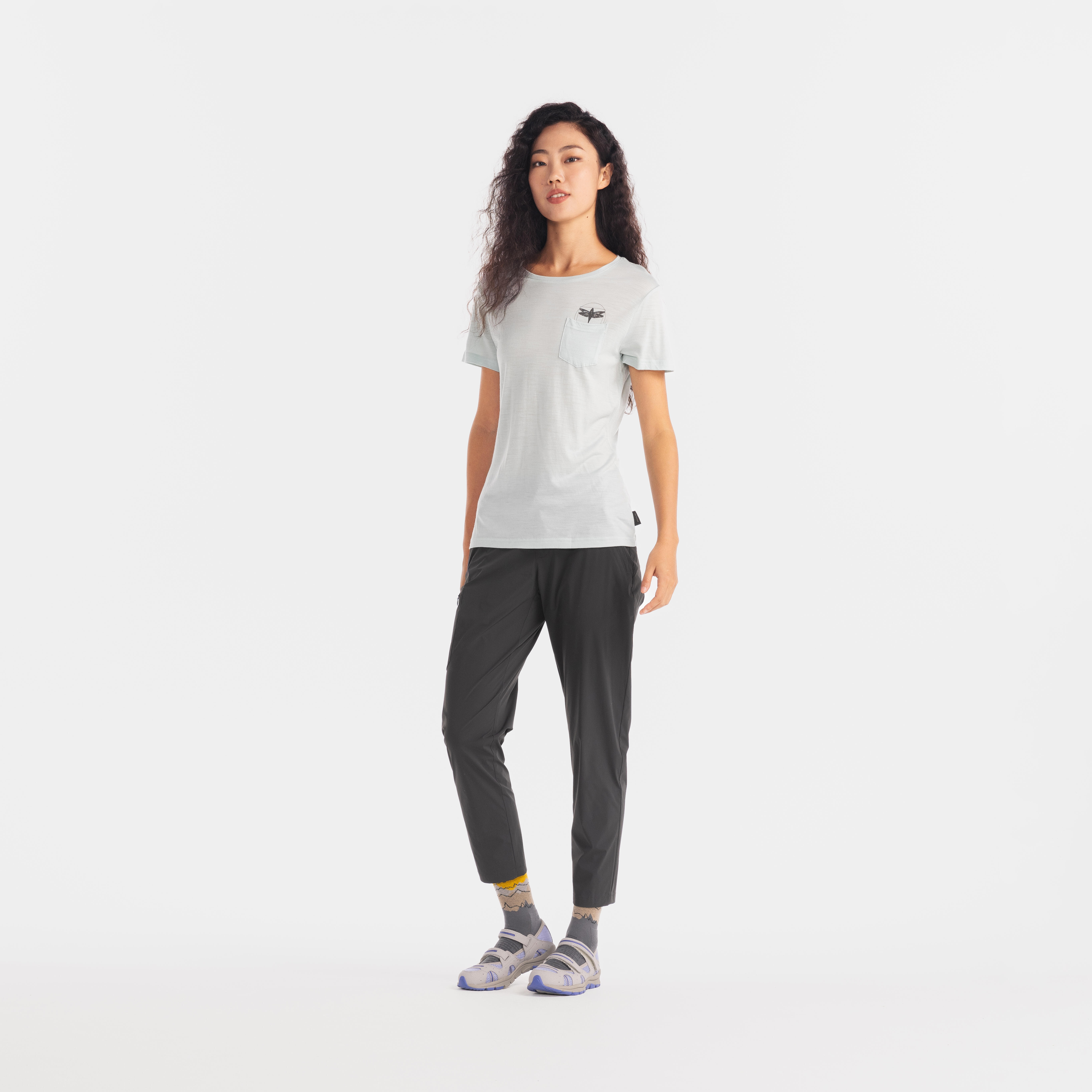 Women Merino Wool Half Sleeve Slim Fit T-Shirt Celadon Green - TS500