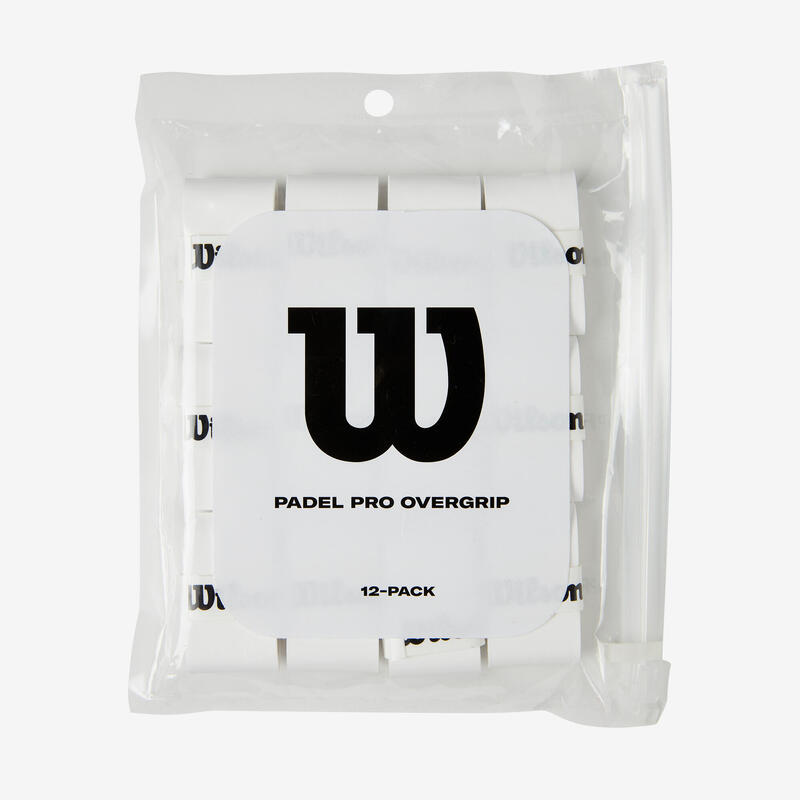 Lot de 12 overgrips de padel - Wilson Padel Pro blanc