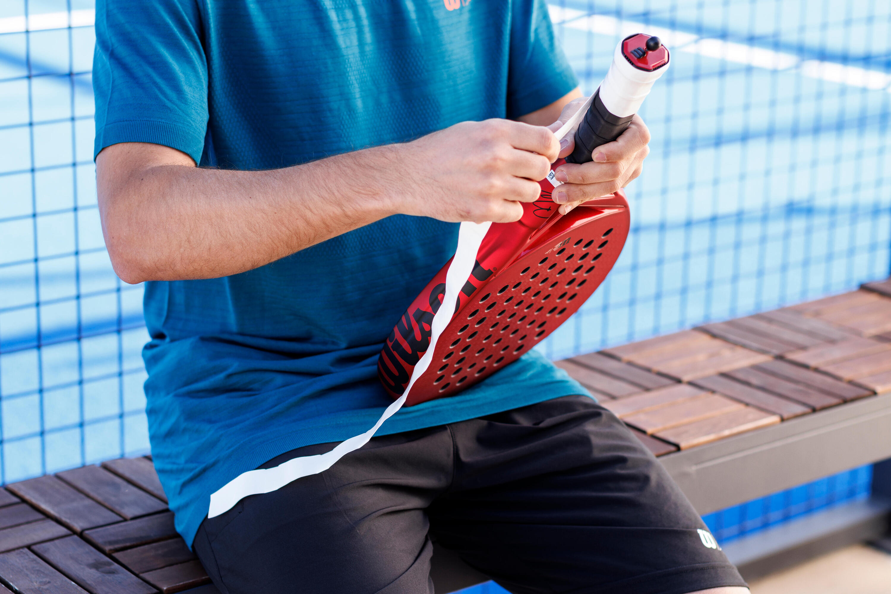 Conjunto de 12 overgrips de padel - Wilson Padel Pro branco 3/6