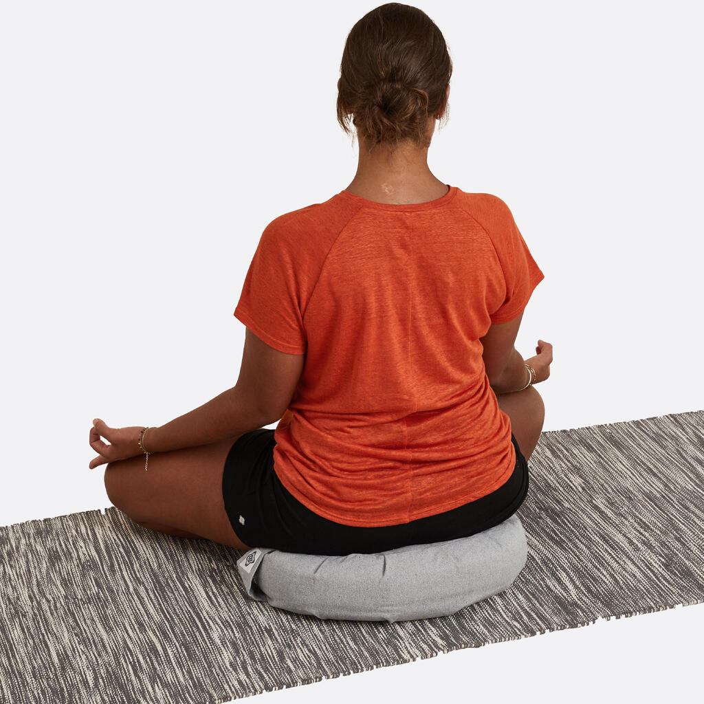 Yoga-/Meditationskissen Halbmond - grau