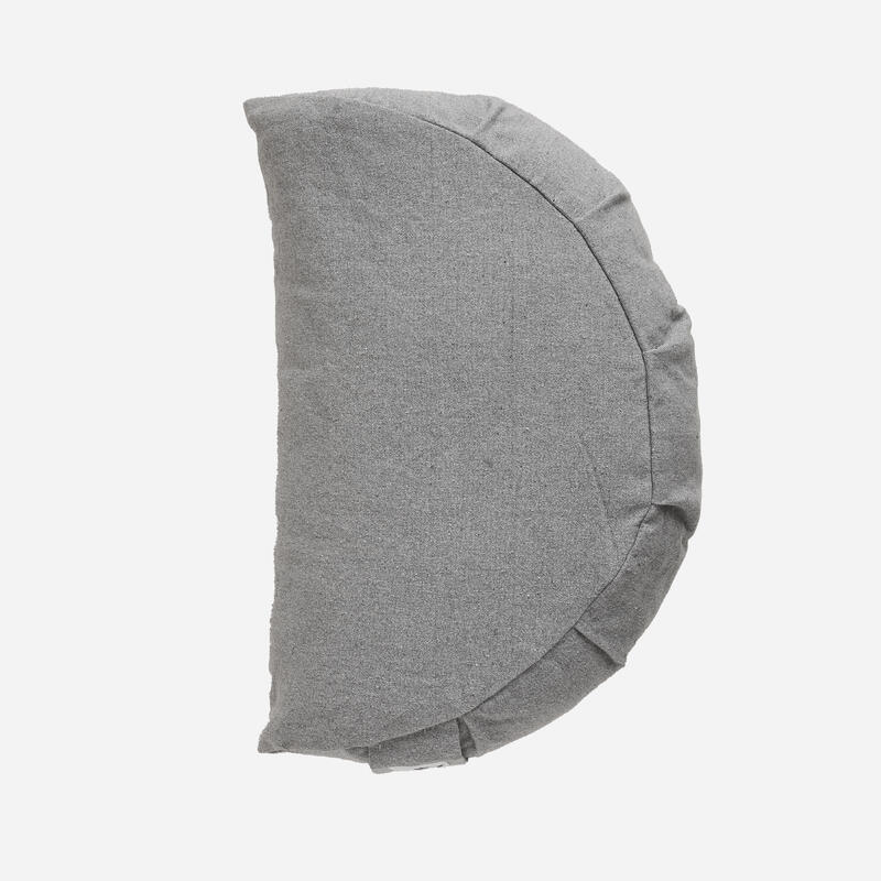 Cuscino yoga/meditazione ZAFU cotone 1/2 luna grigio