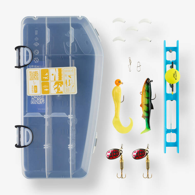 Kit de pesca completo con 3 cañas de 1,20 m, 10 kg, con maleta con carrete