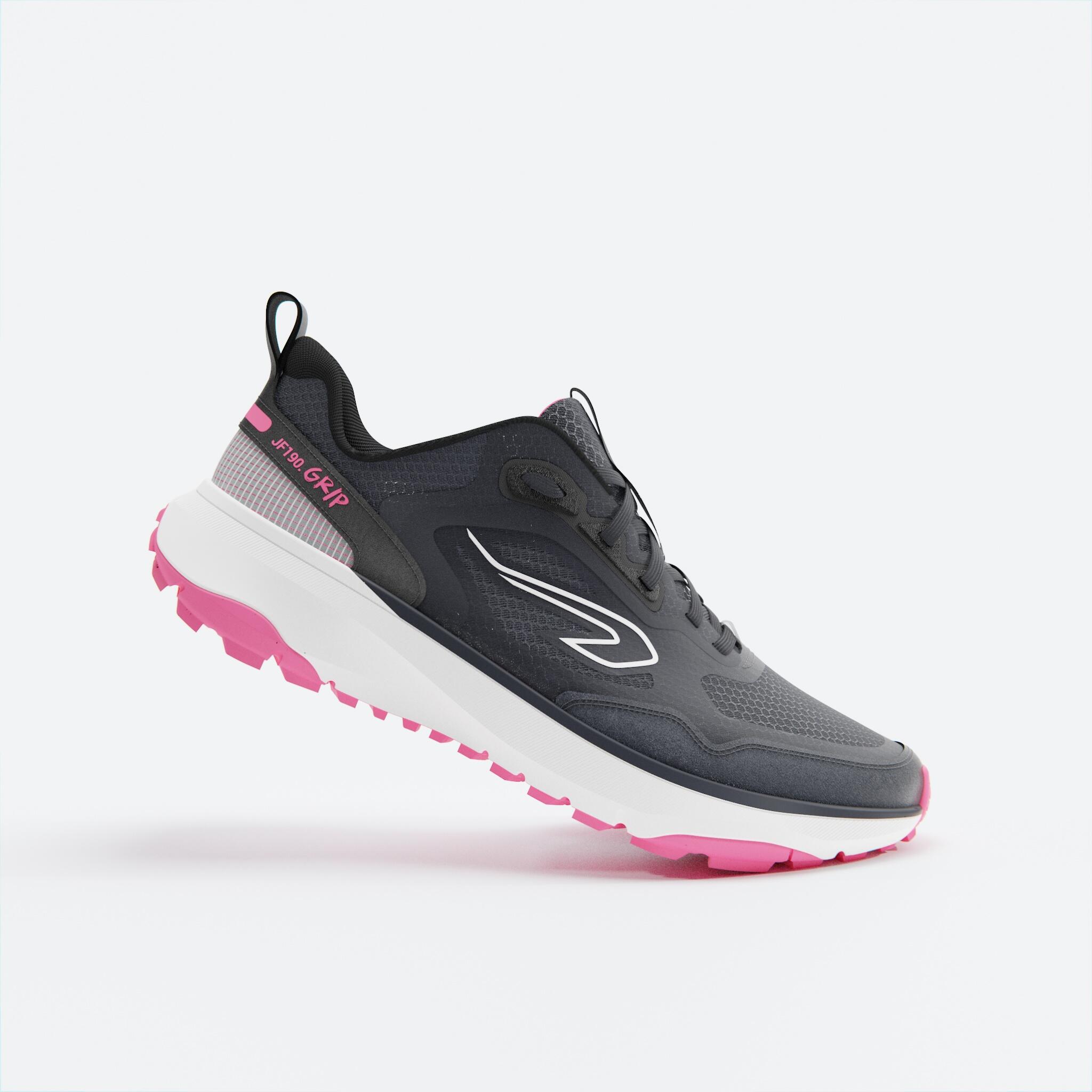 Scarpe running e trail donna JOGFLOW 190.1 GRIP nero rosa KALENJI Decathlon