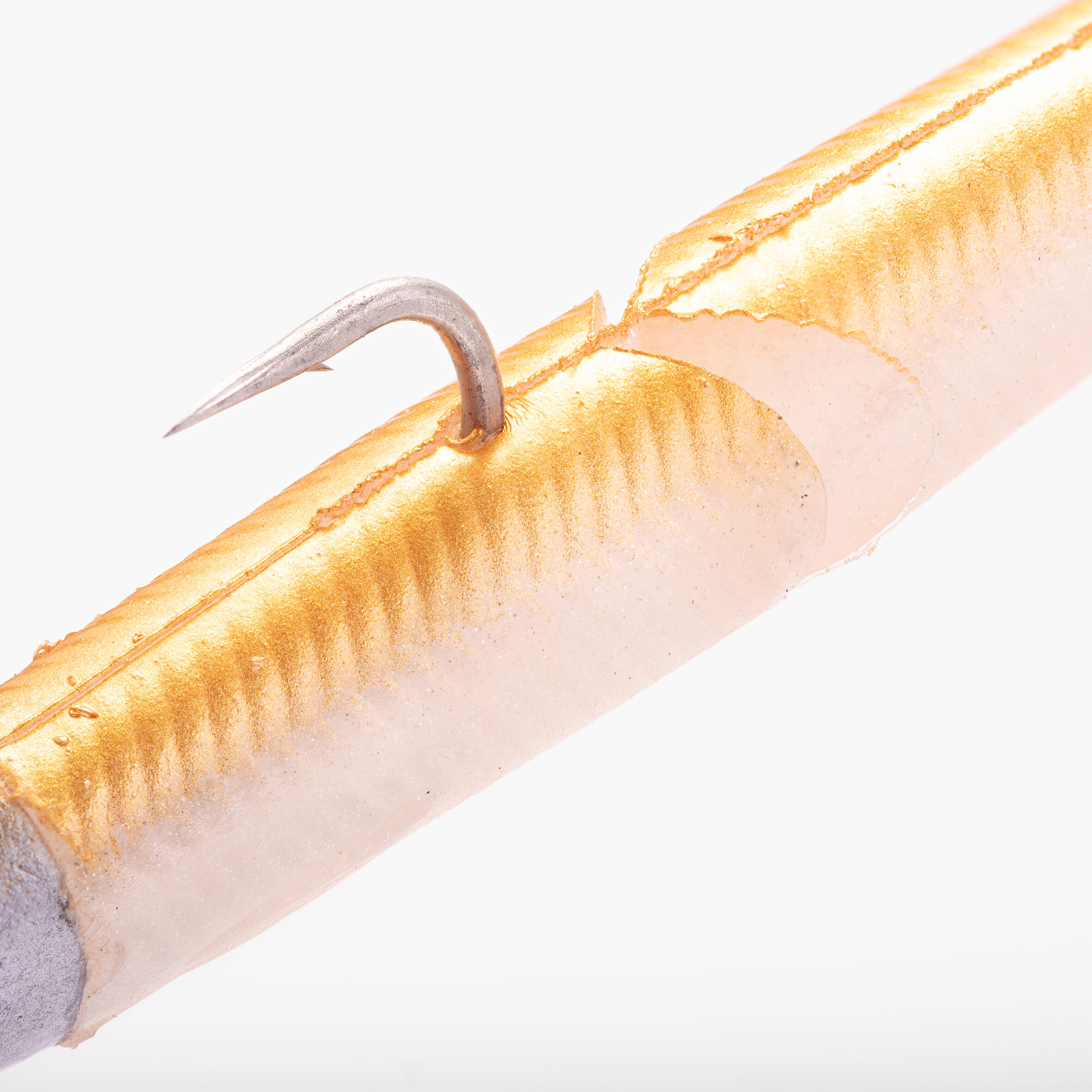 COMBO leurres souples slug lançon SLUGEELO 130 10gr Doré/Blanc 8/15