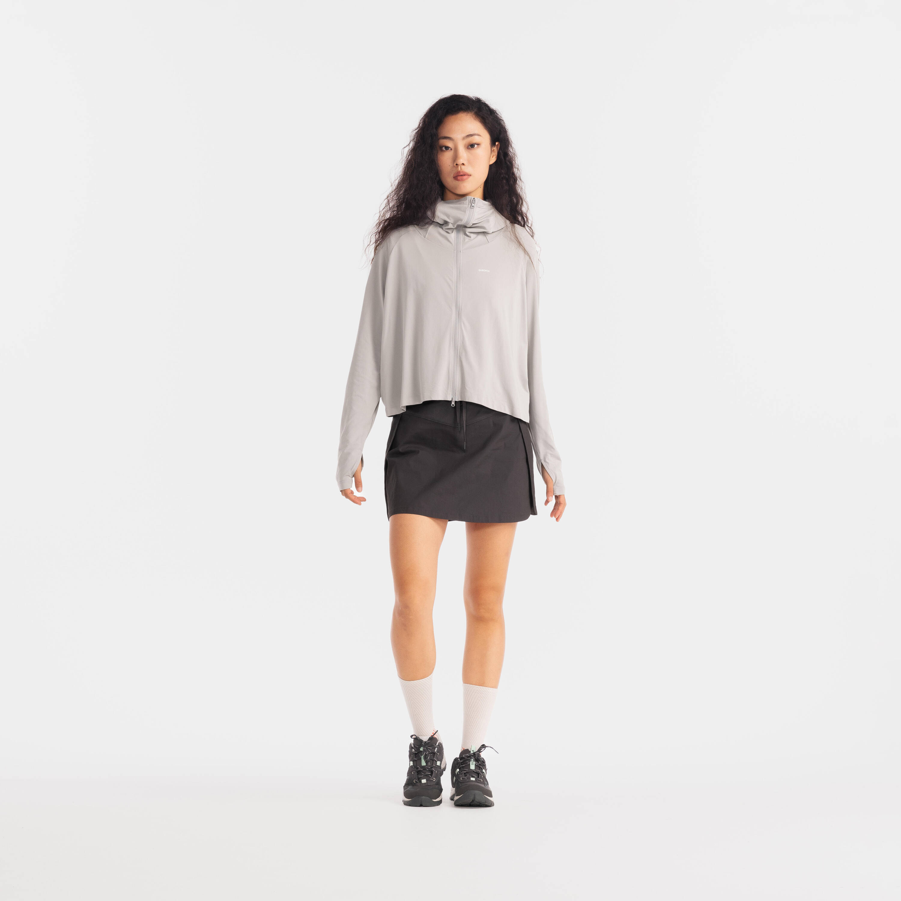 Women’s hiking skort, NH500 - Grey -  5