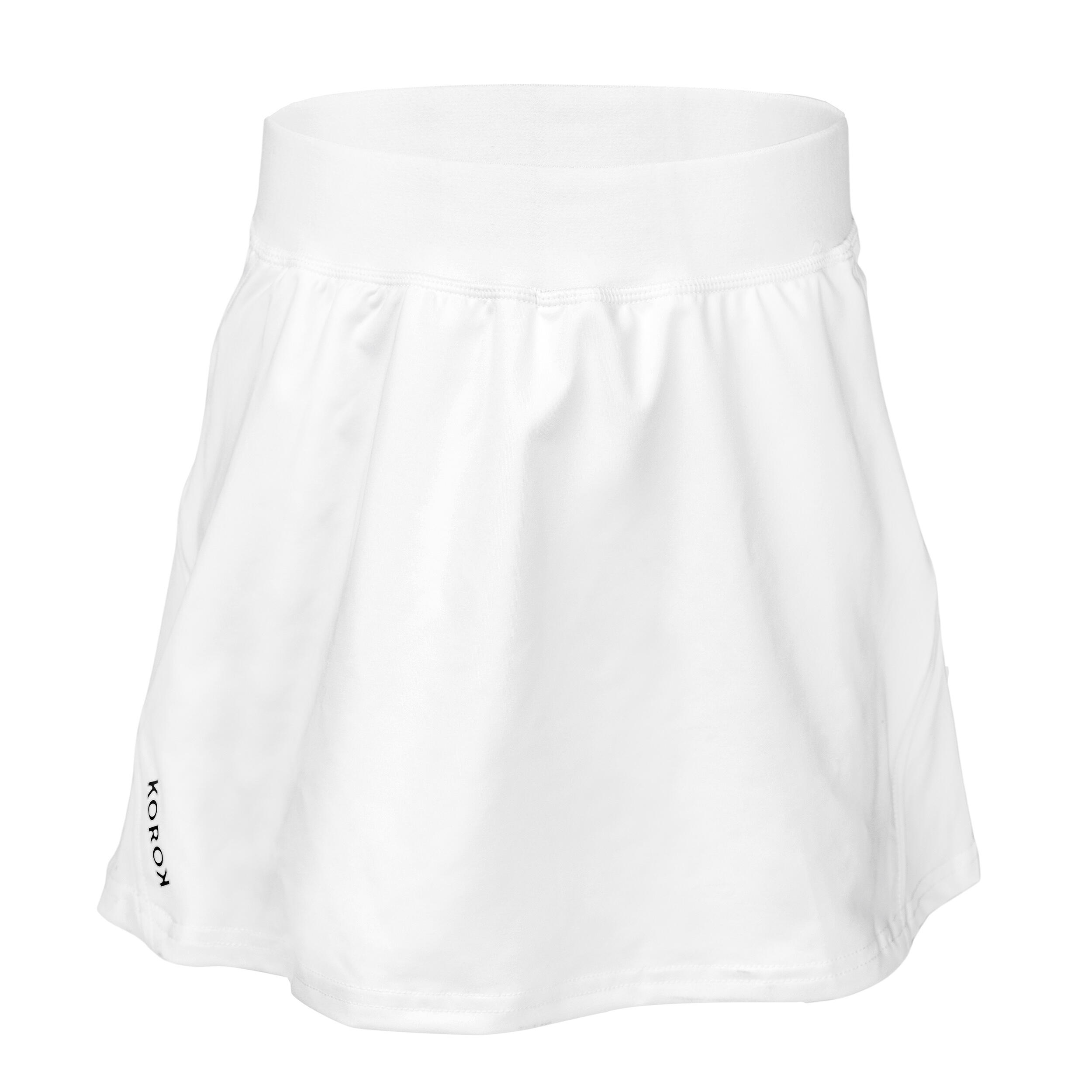 KOROK Girls' High-Intensity Field Hockey Skirt FH900 - White