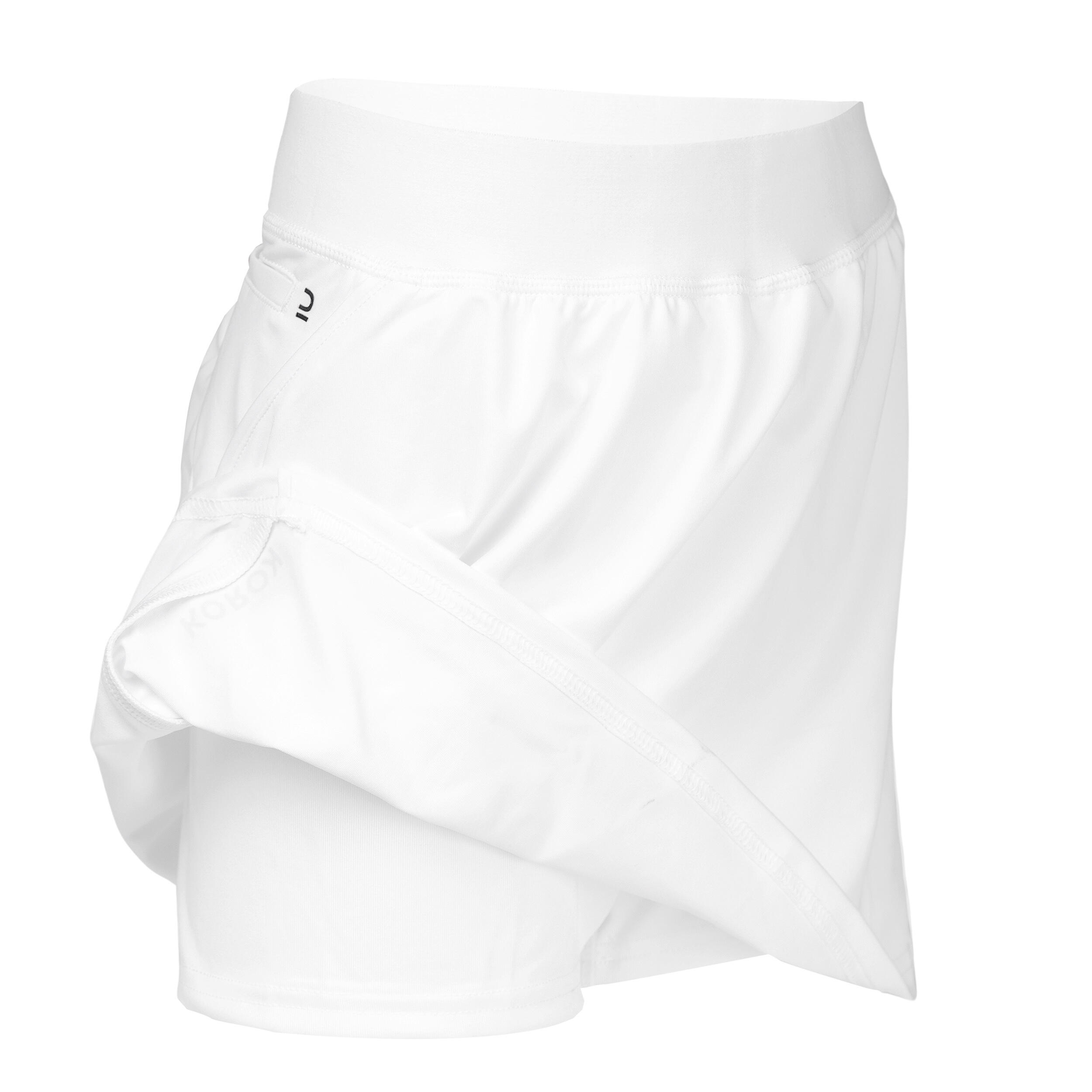 Girls' High-Intensity Field Hockey Skirt FH900 - White 3/4