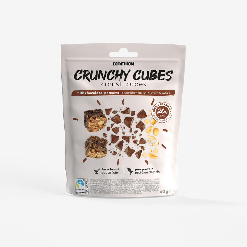 Chocolate and peanut protein snacks 40 g - Crunchy Cubes