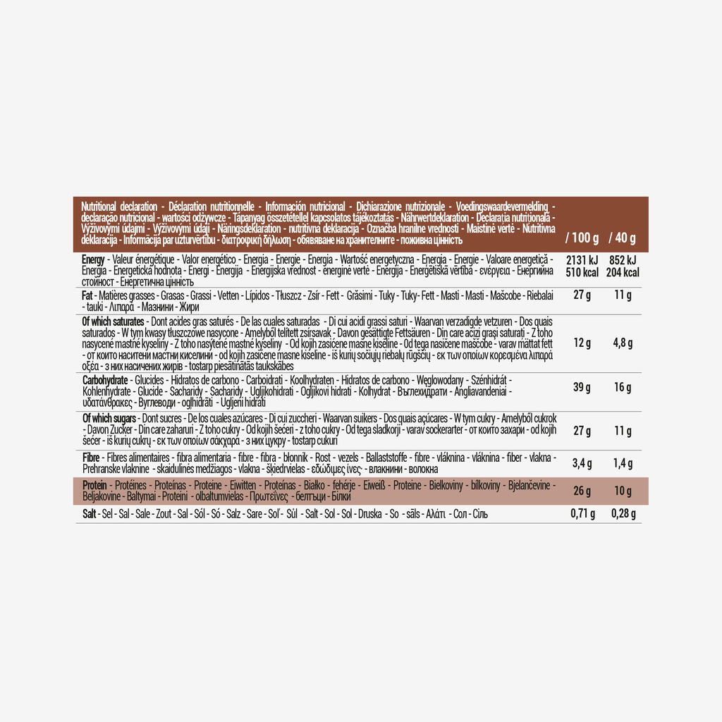 Proteínovo-čokoládové chrumkavé kocky s arašidmi 40 g