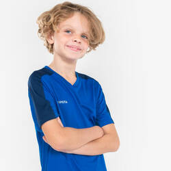Kids' Short-Sleeved Football Shirt Essential - Blue