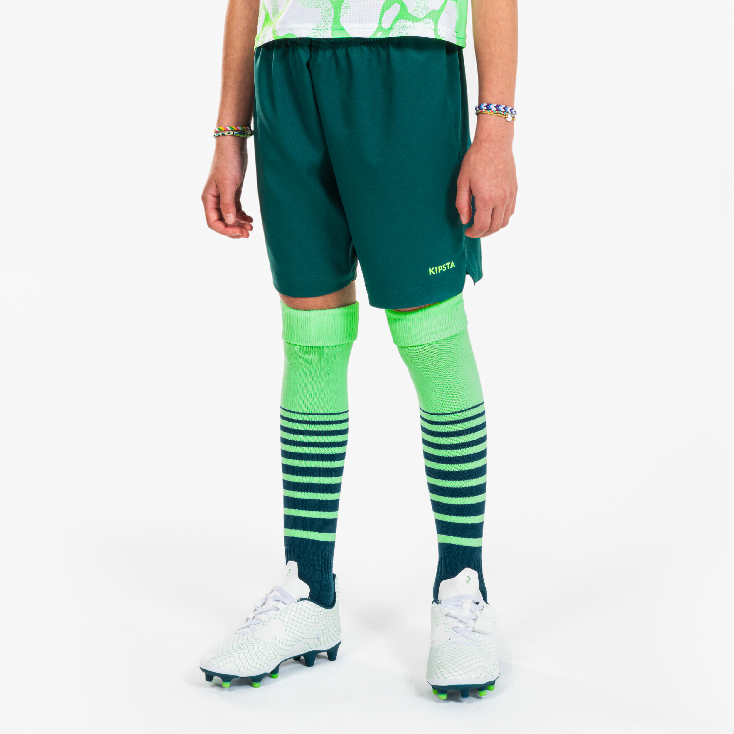 Girls' Football Shorts Viralto - Green 10/11