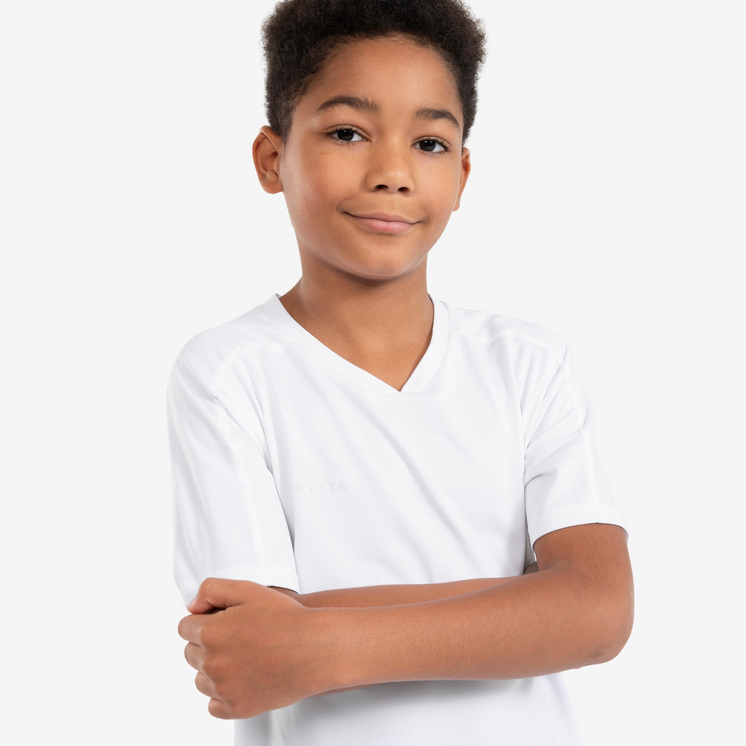 Kids' Short-Sleeved Soccer Shirt - Essential 100 - KIPSTA