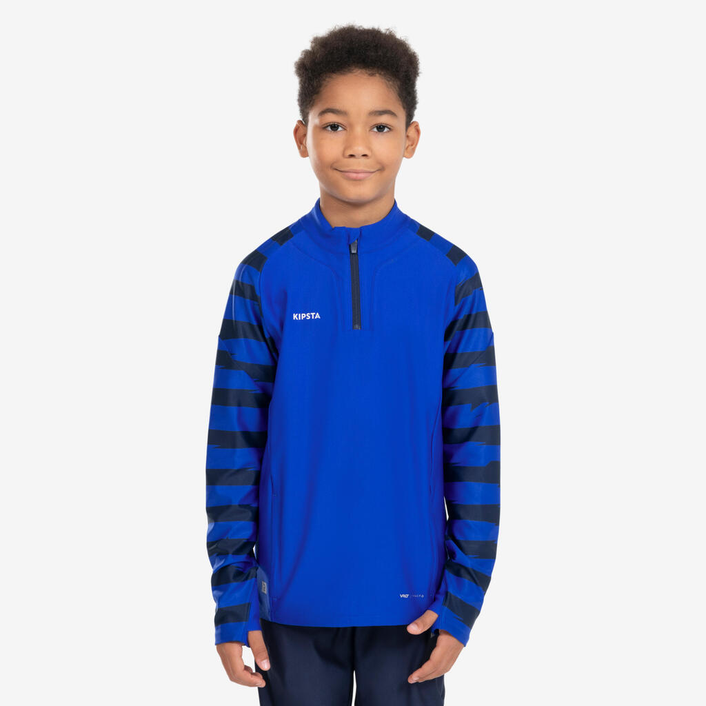 Kinder Fussball Sweatshirt 1/2 Zip - VIRALTO Kids blau/marineblau