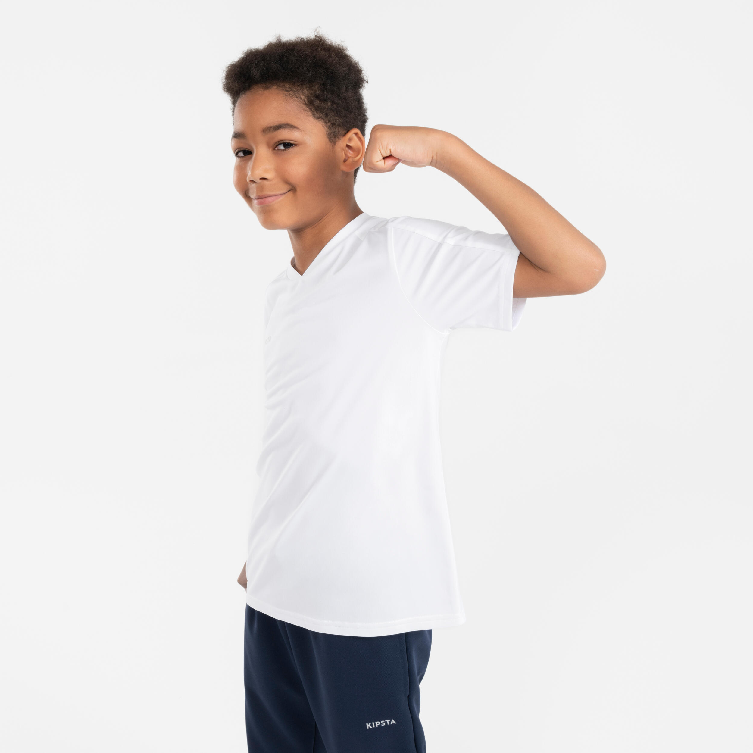 Kids' Short-Sleeved Soccer Shirt - Essential 100 - KIPSTA