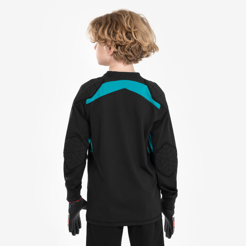 Camisola de Guarda-redes Futebol Criança F100 Preto