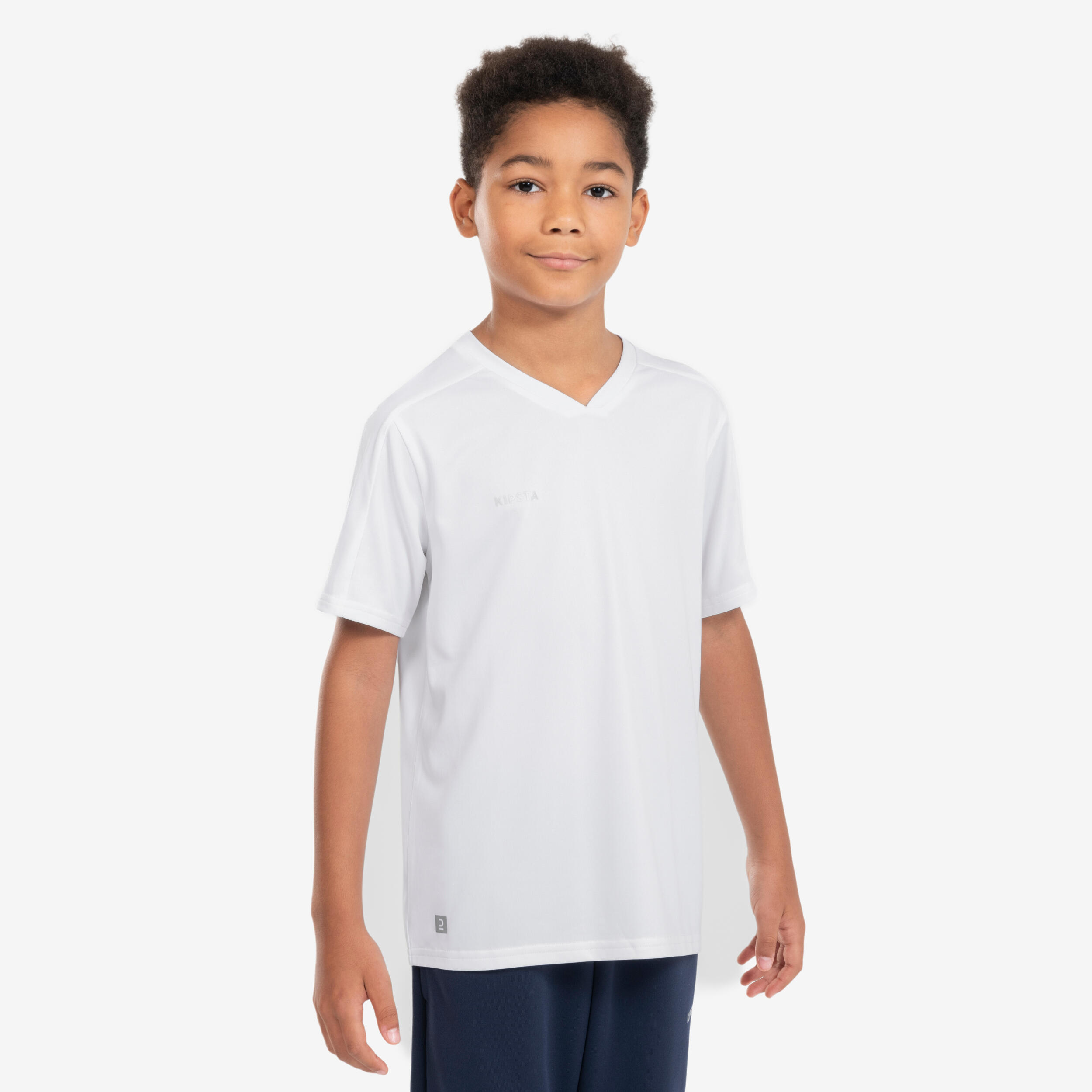 Kids' Short-Sleeved Soccer Shirt - Essential 100 - KIPSTA