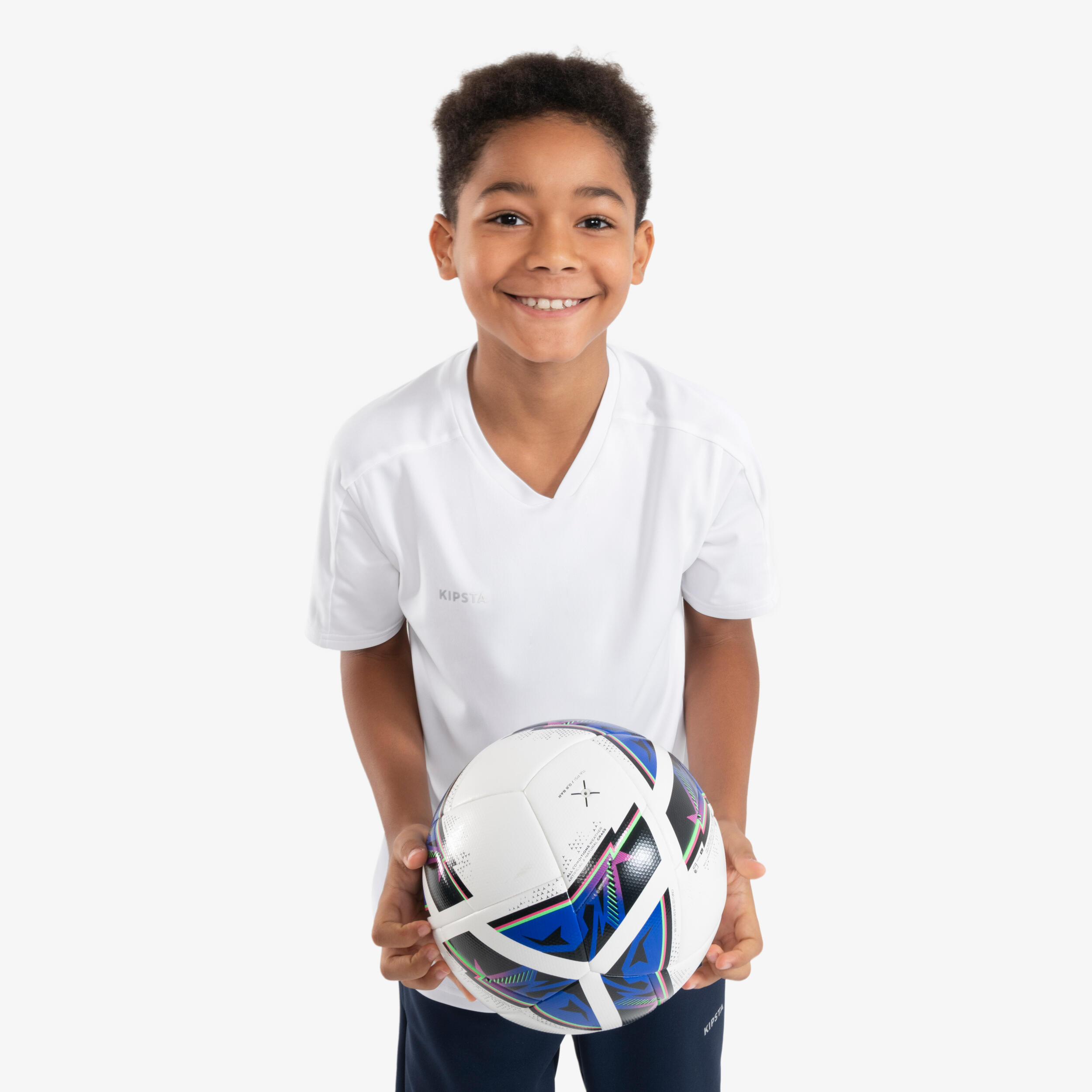 Kids' Short-Sleeved Soccer Shirt - Essential 100 - KIPSTA