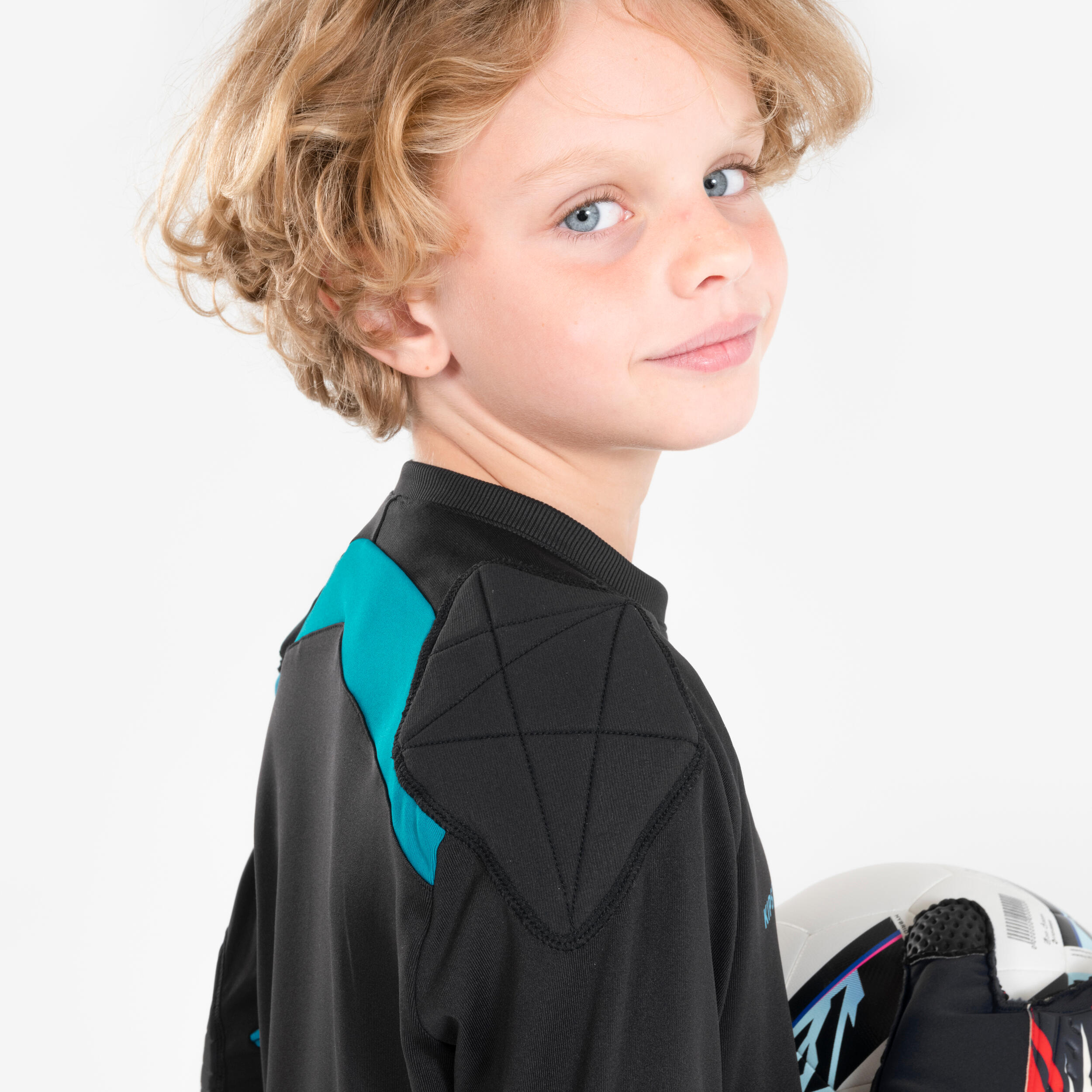 Keepershirt voor voetbal kinderen F100 zwart 4/7