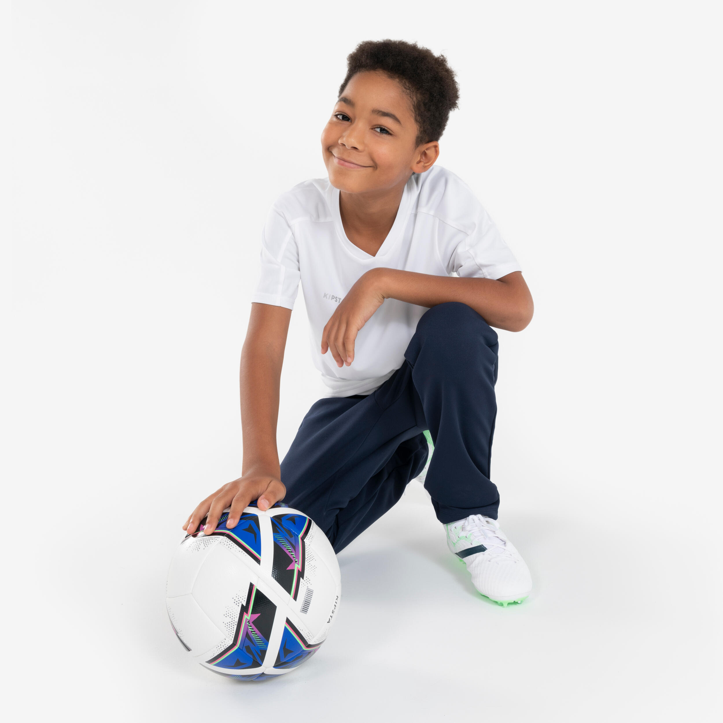 Kids' Short-Sleeved Soccer Shirt - Essential 100 - KIPSTA
