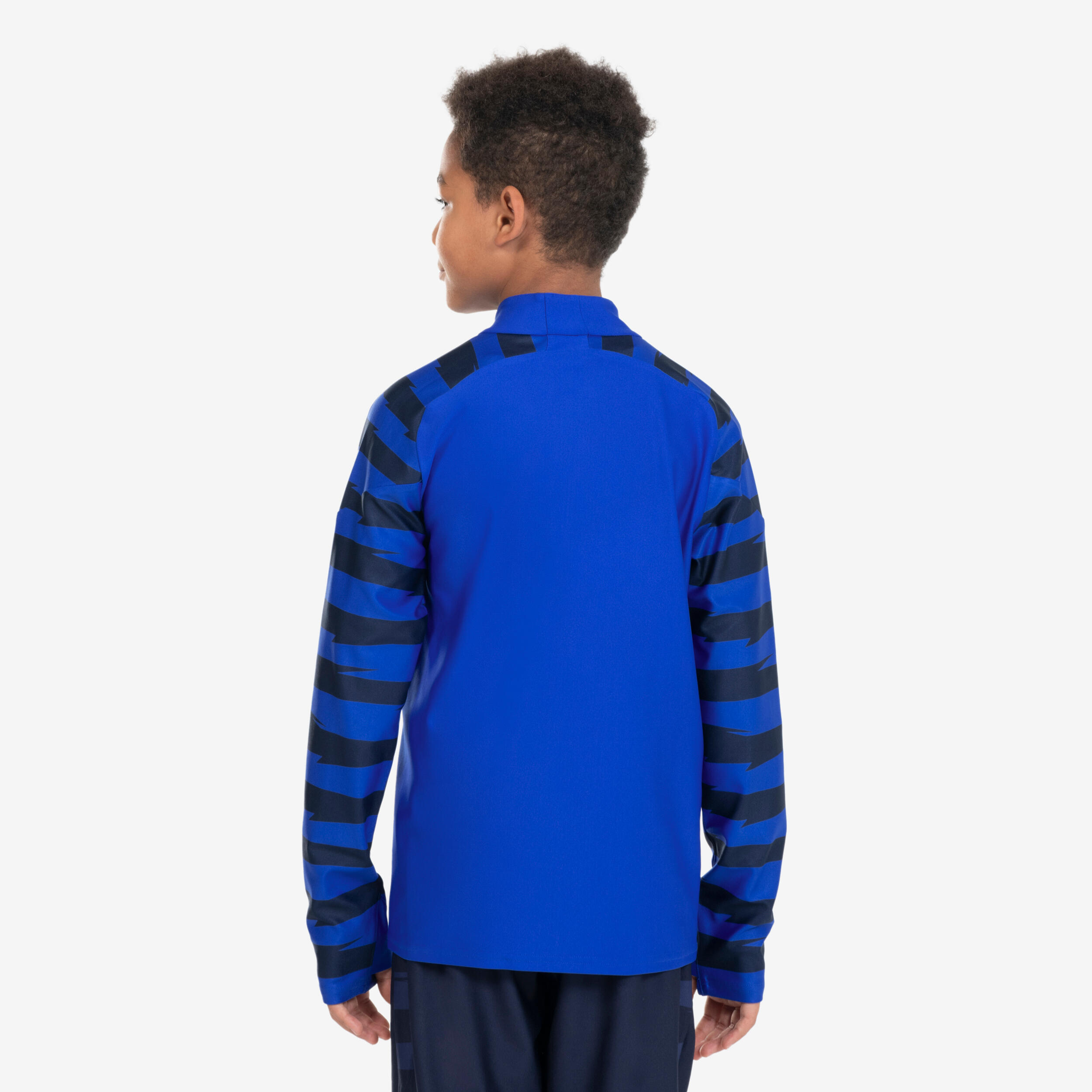 KIPSTA Detská futbalová mikina Viralto 1/2 zips modrá 4-5 r (103-112 cm) · záber 4