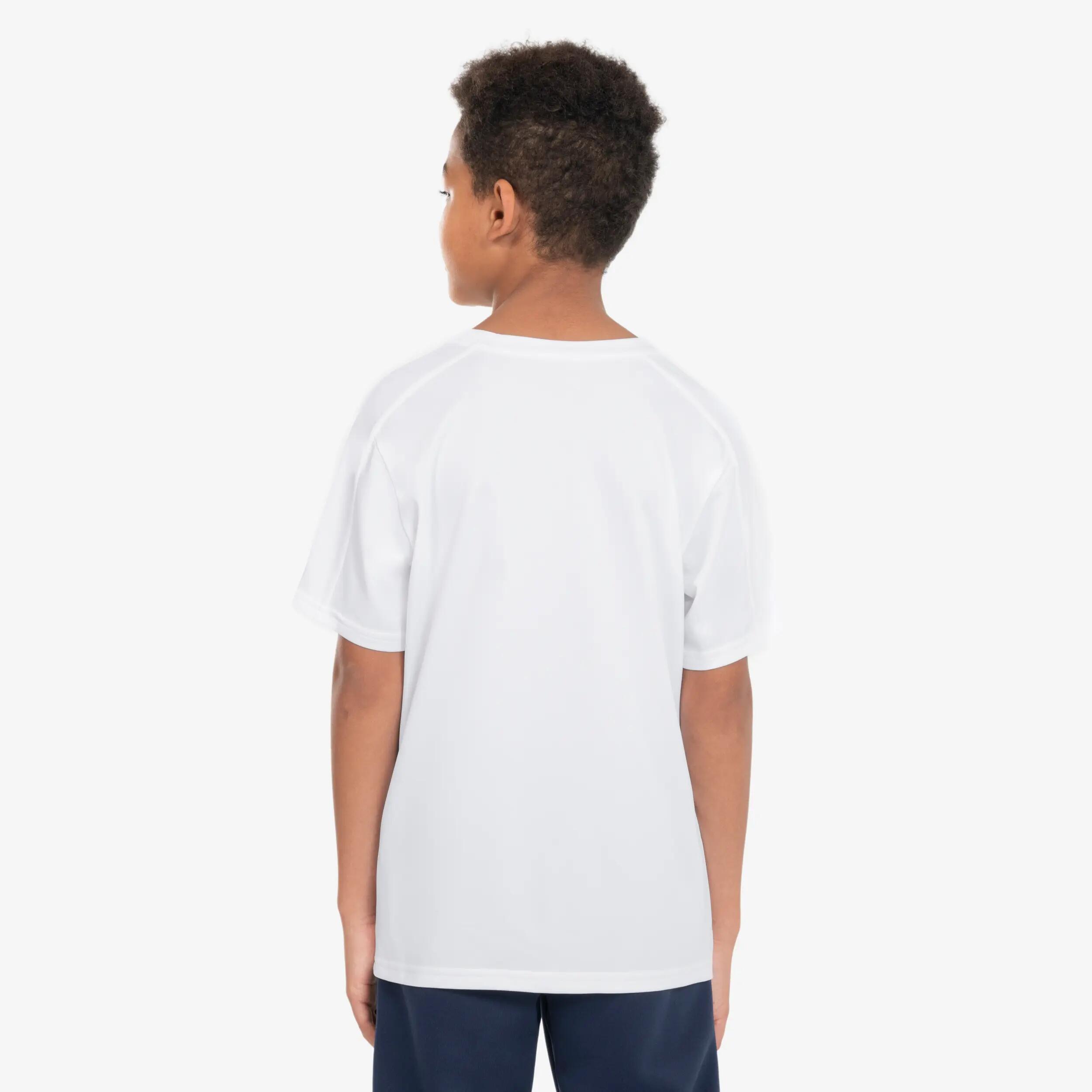 Kids' Short-Sleeved Football Shirt Essential - White 12/12