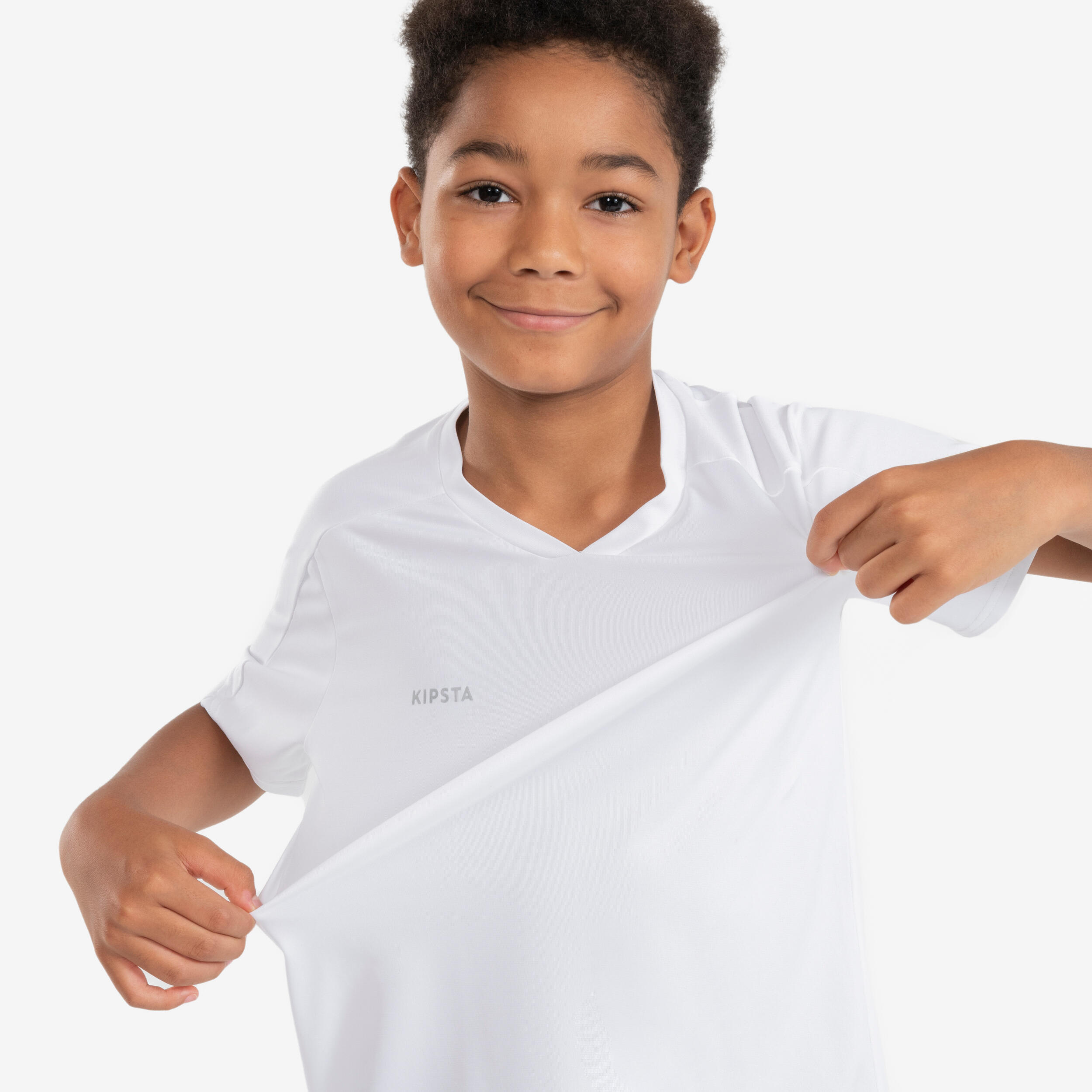 Kids' Short-Sleeved Soccer Shirt - Essential 100 - KIPSTA
