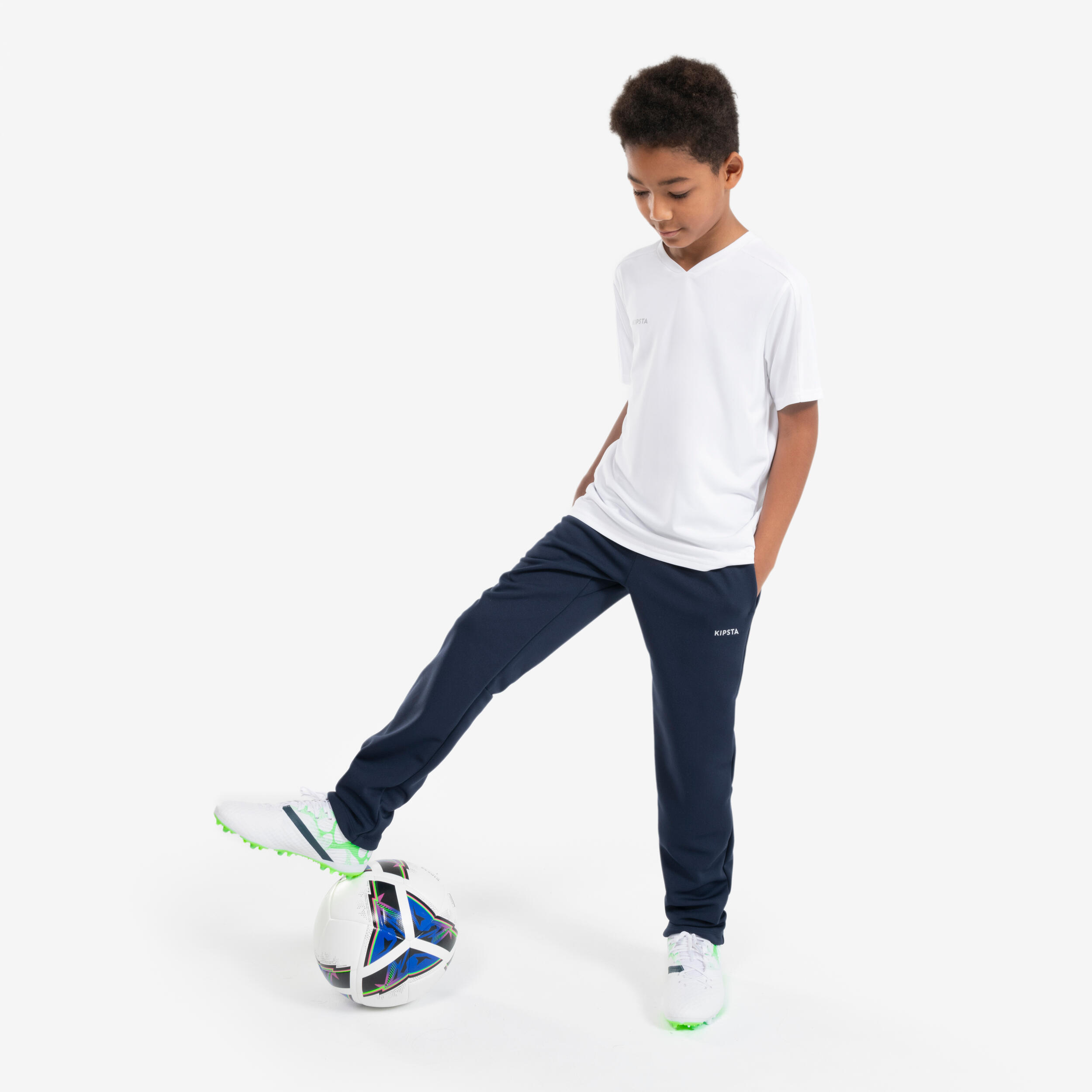 Kids' Short-Sleeved Soccer Shirt - Essential 100 - KIPSTA