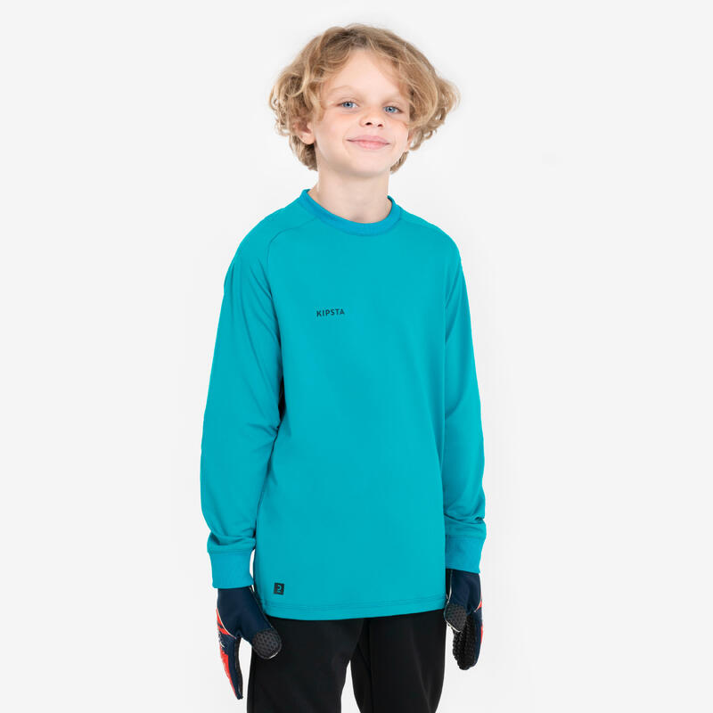 Camisola de Guarda-Redes de Futebol Criança F100 Azul