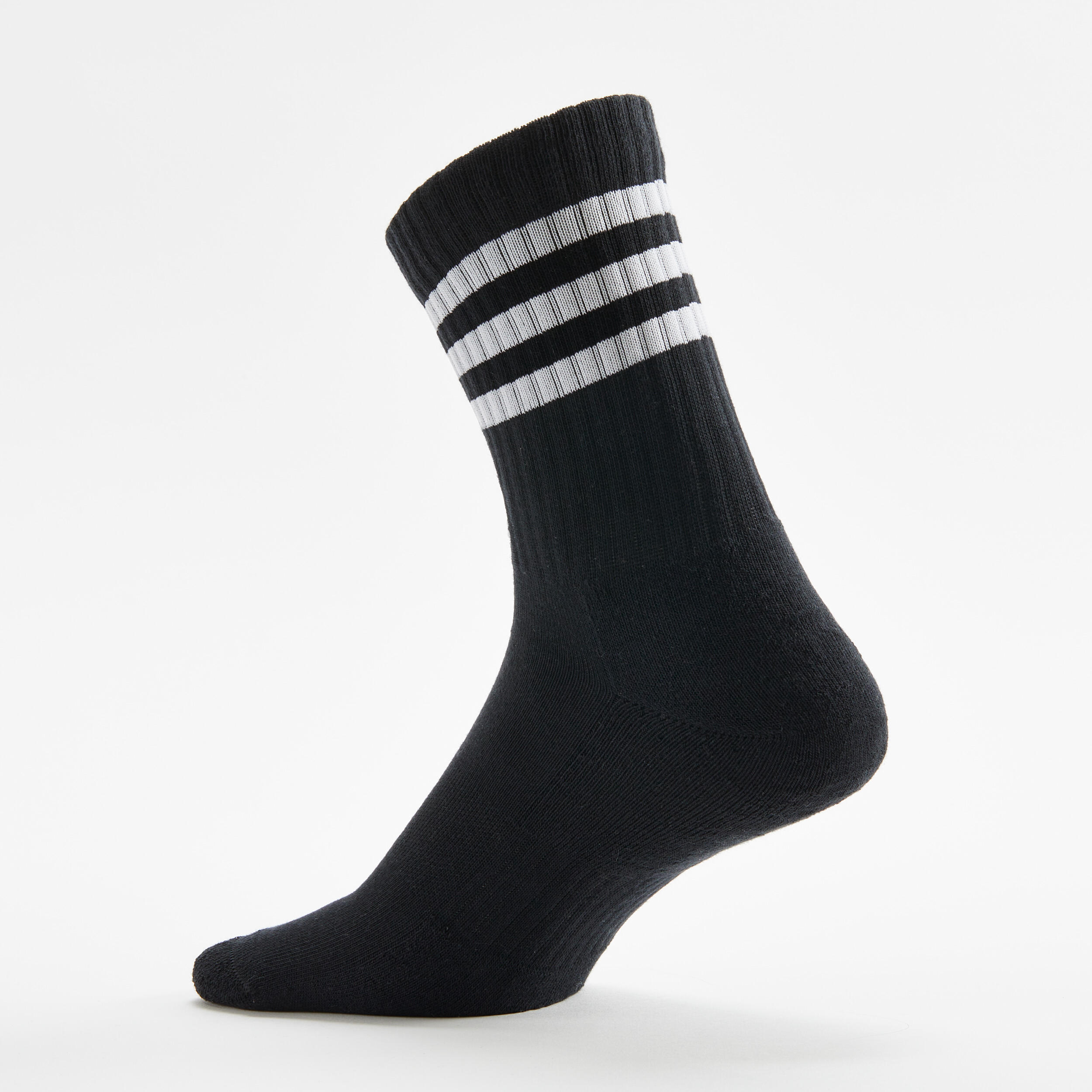 High Sports Socks 3-Pack Stripes - Black/White/Grey 10/13