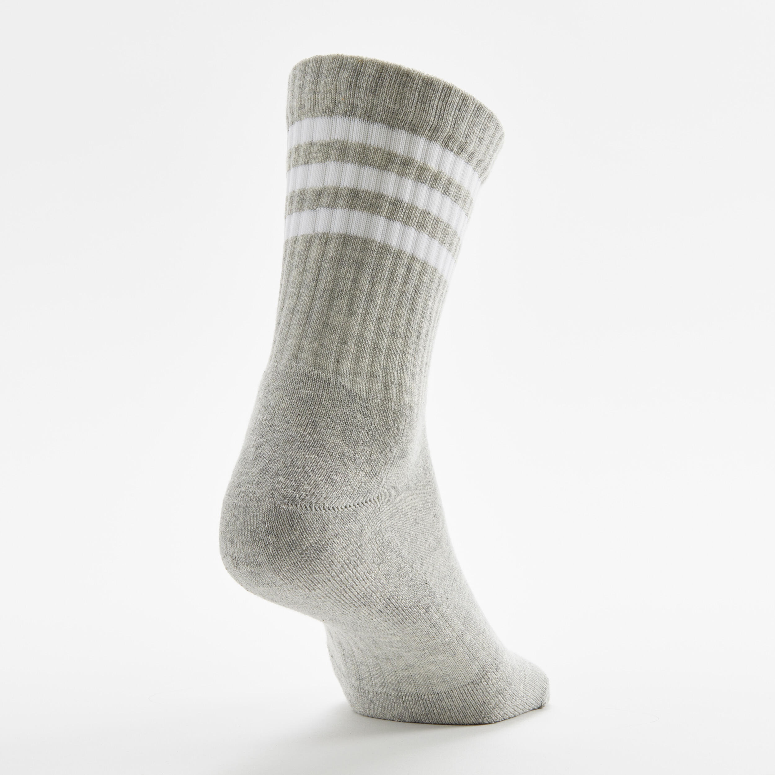 CHAUSSETTES DE SPORT HAUTES ADIDAS STRIPES NOIR BLANC GRIS LOT DE 3 5/13