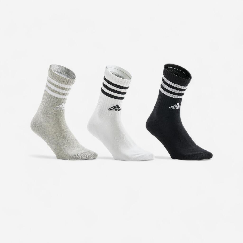 High Sports Socks 3-Pack Stripes - Black/White/Grey