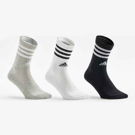 High Sports Socks 3-Pack Stripes - Black/White/Grey