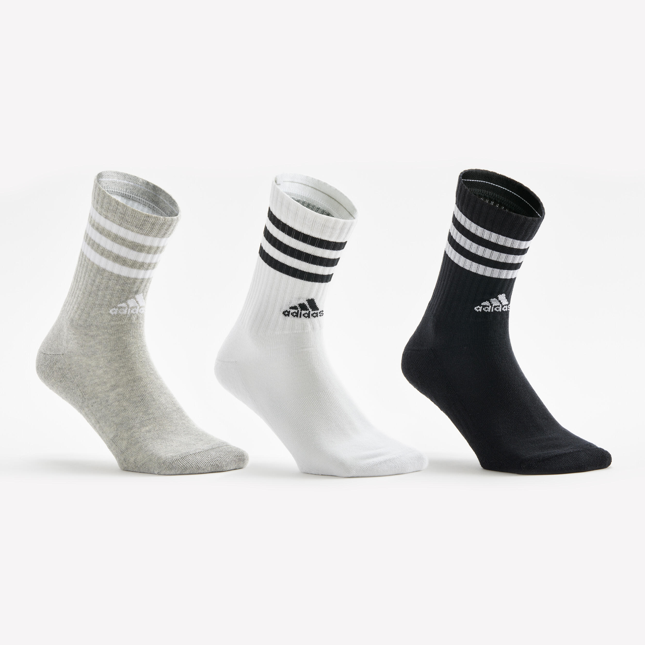 High Sports Socks 3-Pack Stripes - Black/White/Grey 1/13