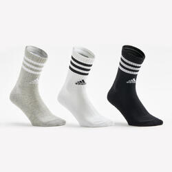 CALCETINES ALTOS DE DEPORTE ADIDAS STRIPES NEGRO BLANCO GRIS LOTE DE 3 PARES