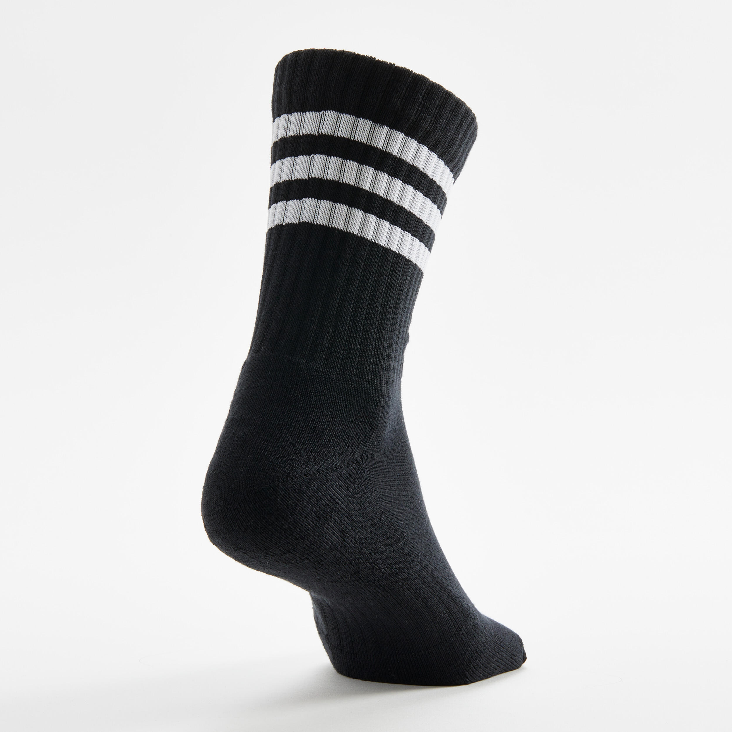 CHAUSSETTES DE SPORT HAUTES ADIDAS STRIPES NOIR BLANC GRIS LOT DE 3 7/13