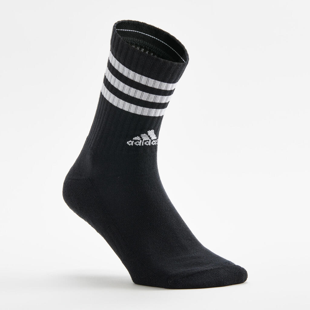 High Sports Socks 3-Pack Stripes - Black/White/Grey