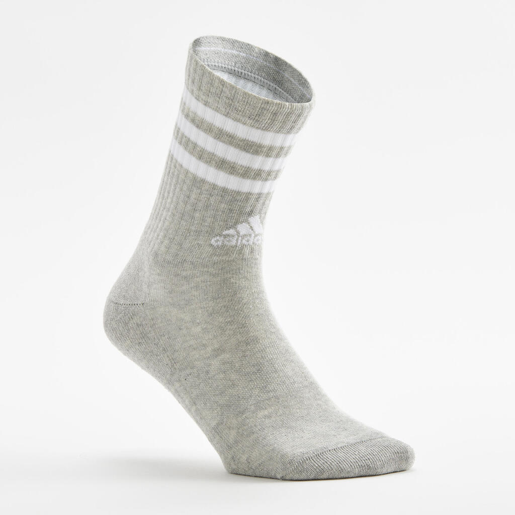 High Sports Socks 3-Pack Stripes - Black/White/Grey