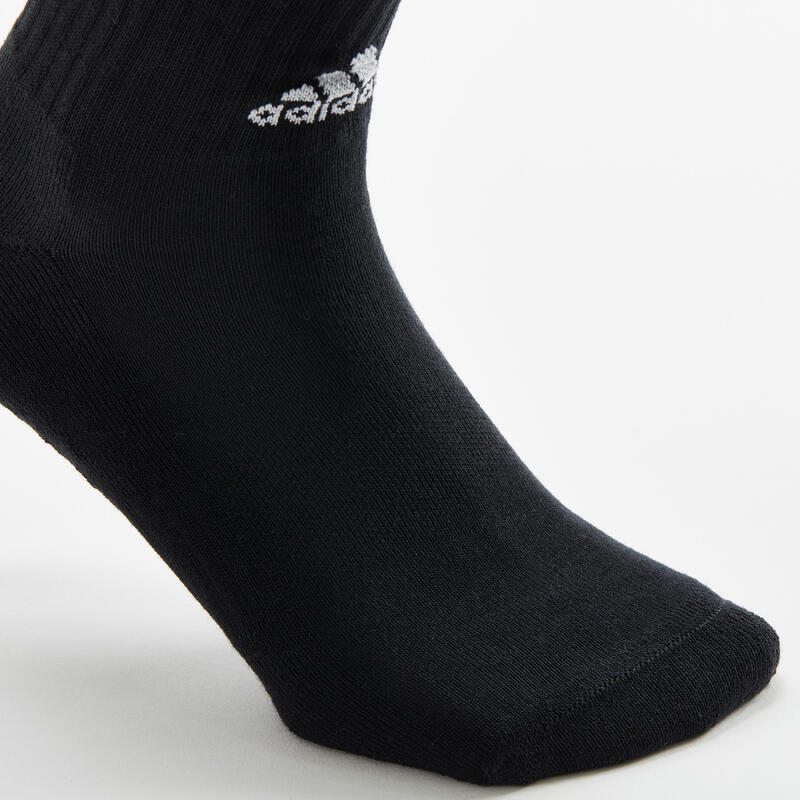 CALCETINES ALTOS DE DEPORTE ADIDAS STRIPES NEGRO BLANCO GRIS LOTE DE 3 PARES