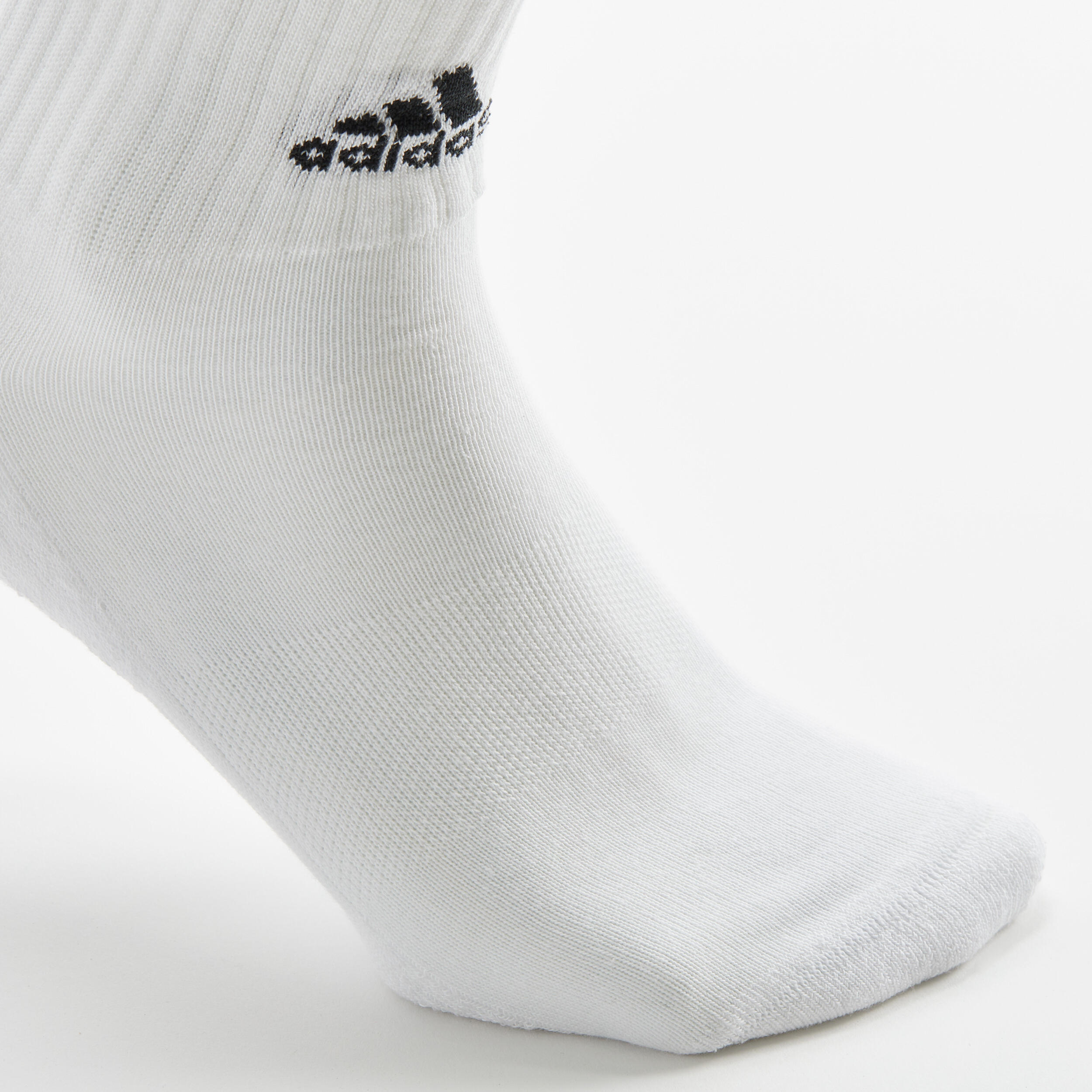 HIGH SPORTS SOCKS ADIDAS STRIPES BLACK WHITE GREY PACK OF 3