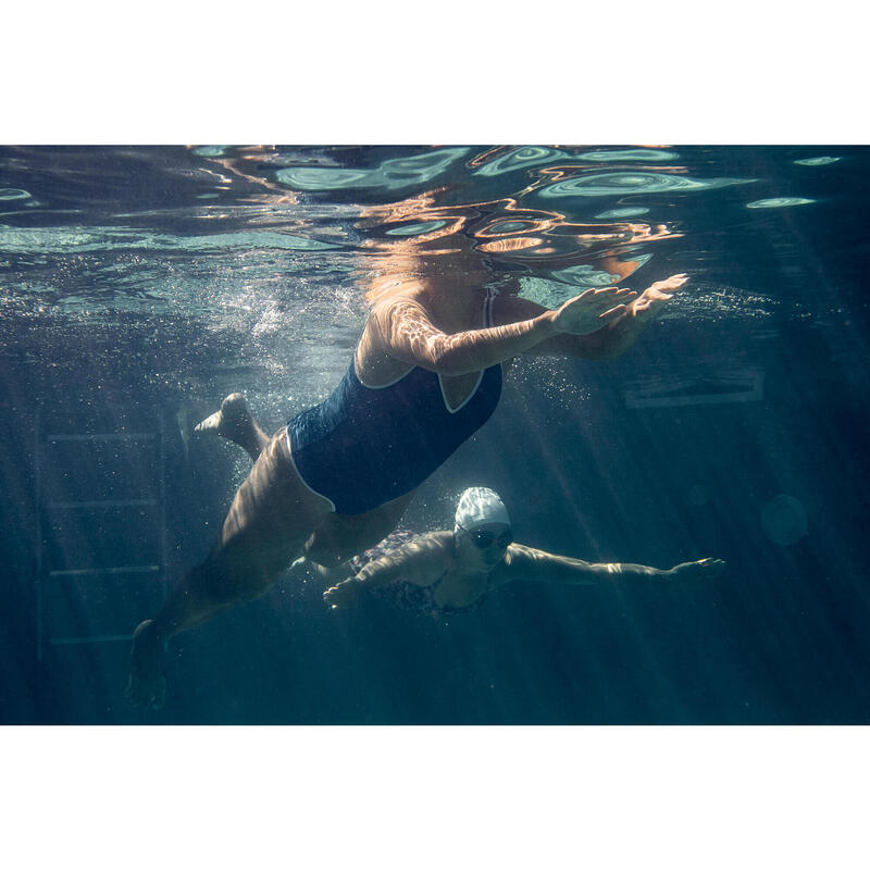 Badpak voor zwemmen dames Virginia donkerblauw