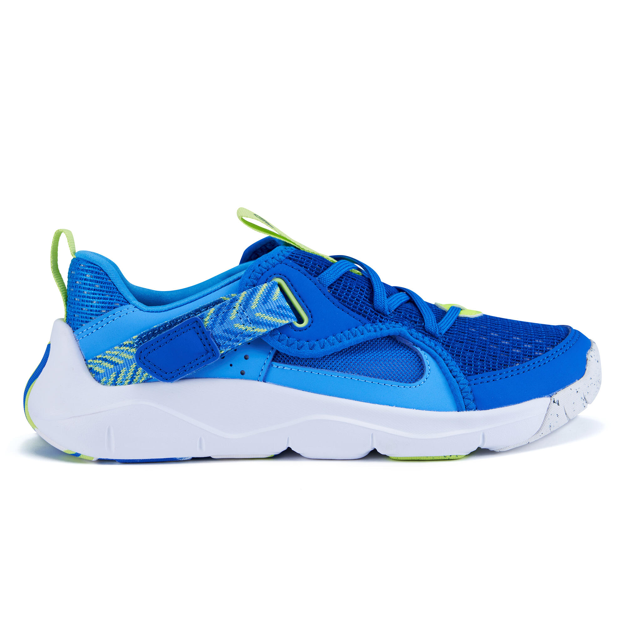 Kids' rip-tab shoes breathable, Playful blue and green