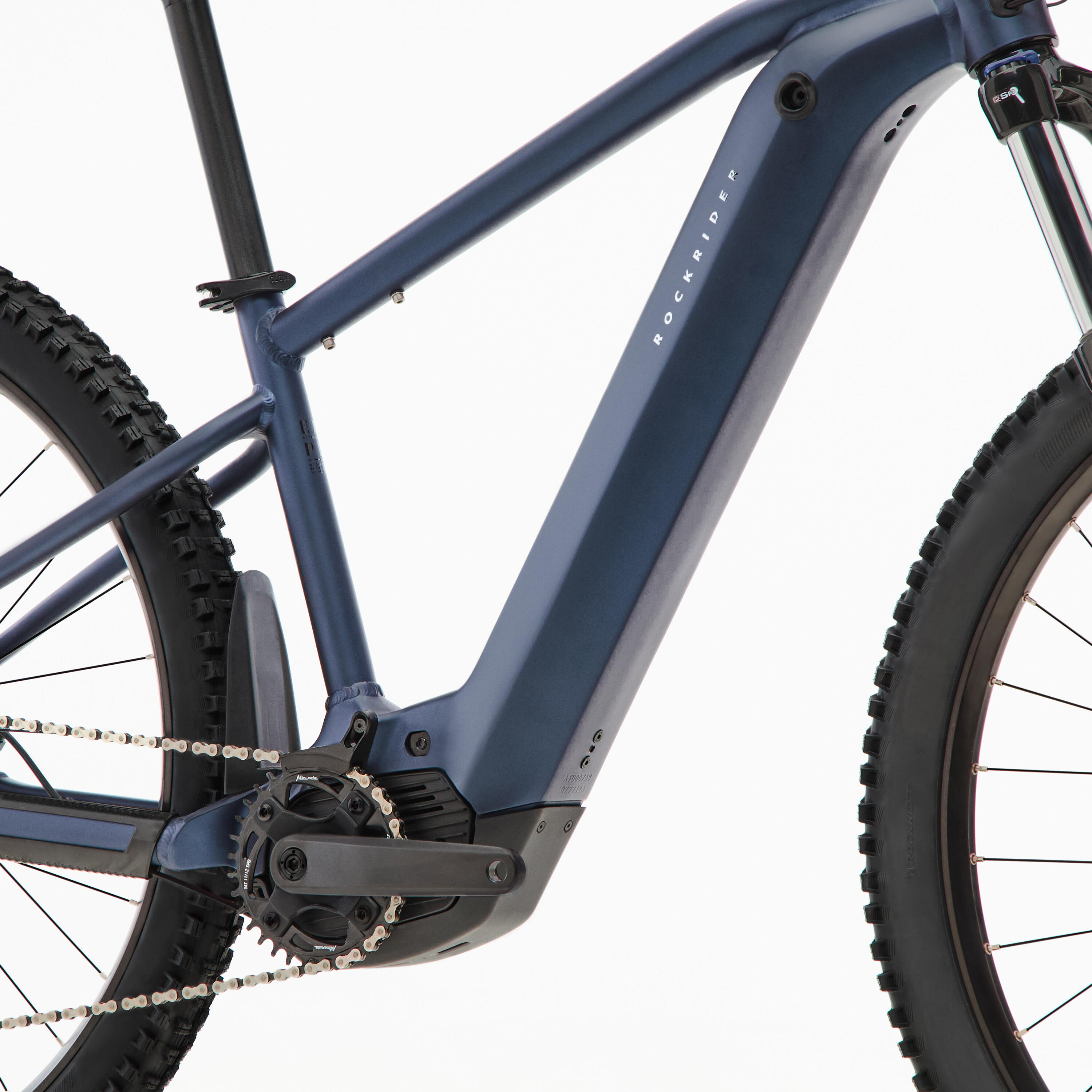 Bicicleta eléctrica montaña E-Expl 520 azul noche semirrígida 29" 3/8