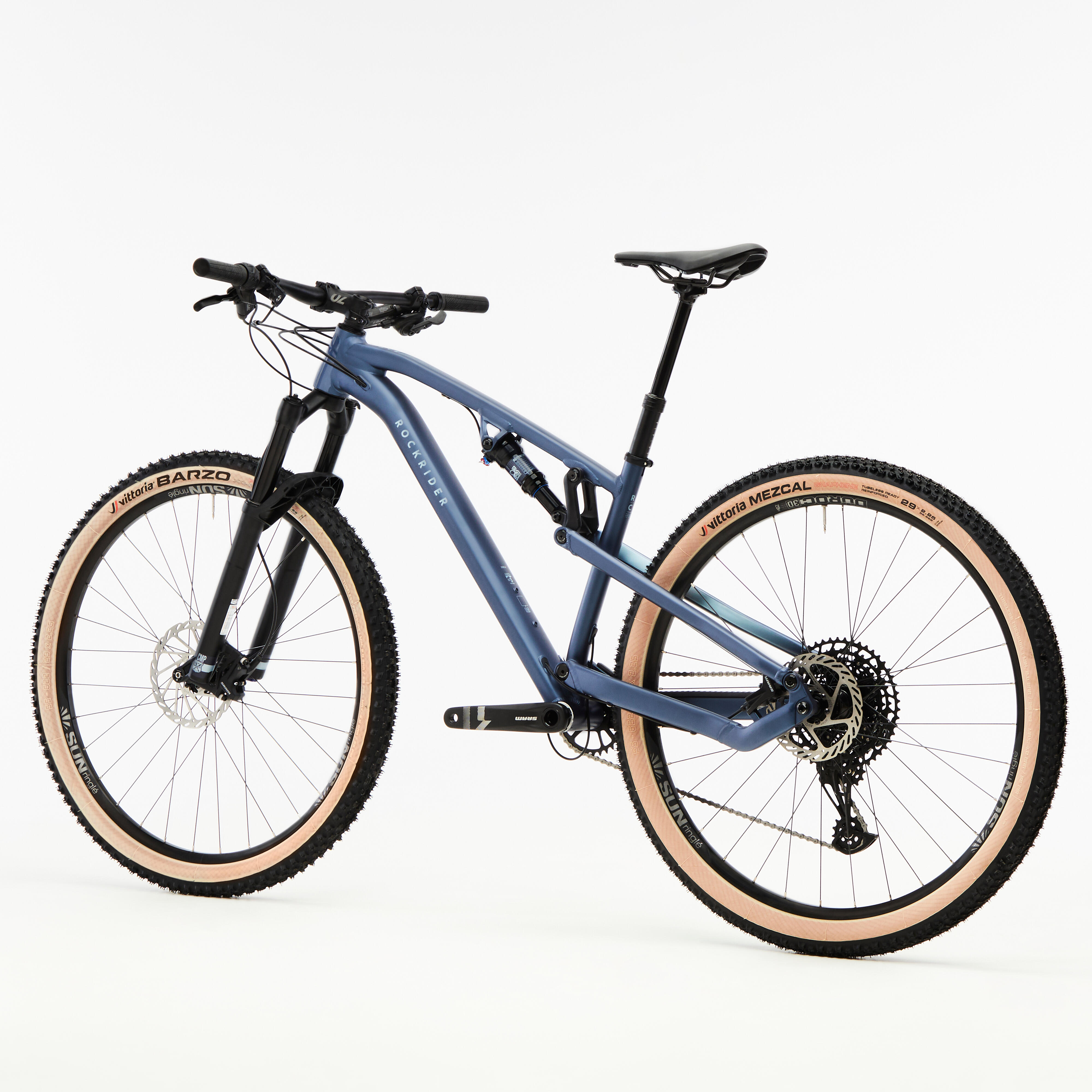 Bicicleta MTB de cross country con cuadro de aluminio azul Race