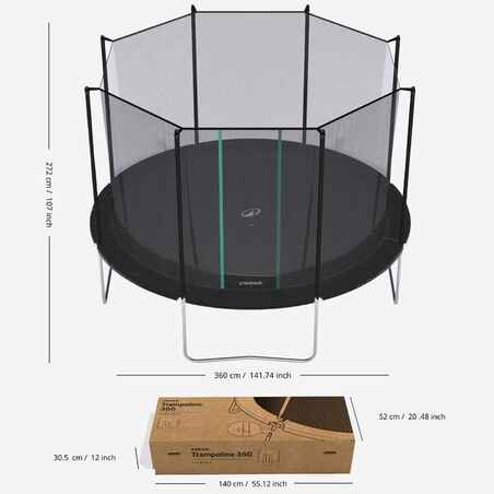 Trampoline 360 with Netting - Tool-Free Design