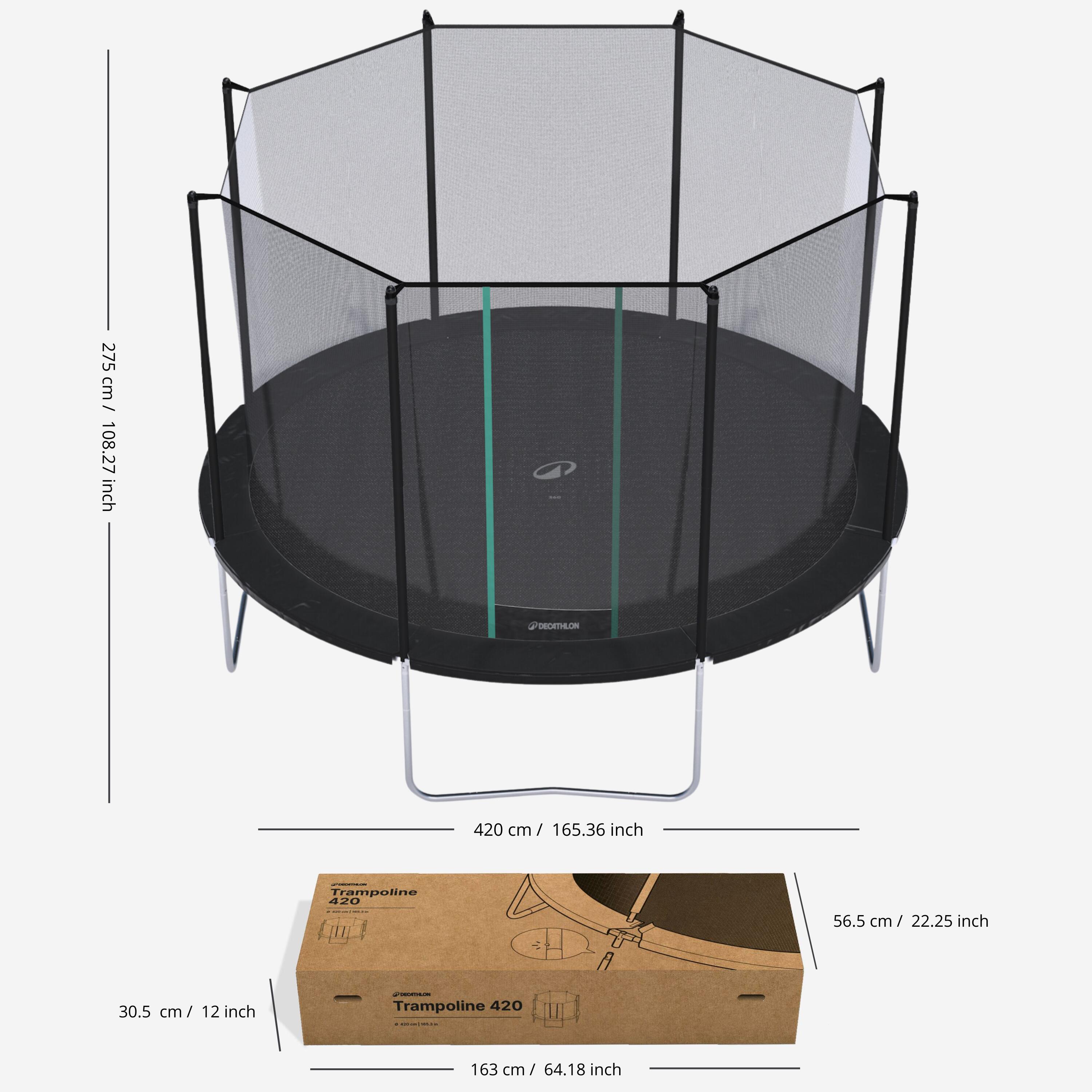 Trampoline 420 with Safety Net - Tool-Free Assembly - Decathlon