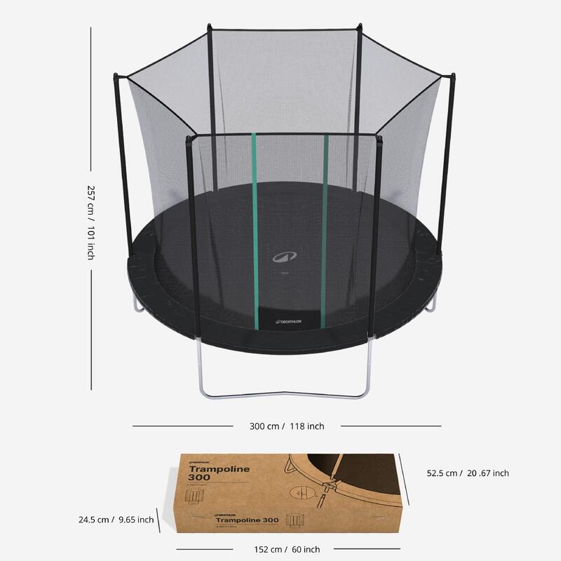 Cama Elástica 300 hasta 100kg y red de seguridad