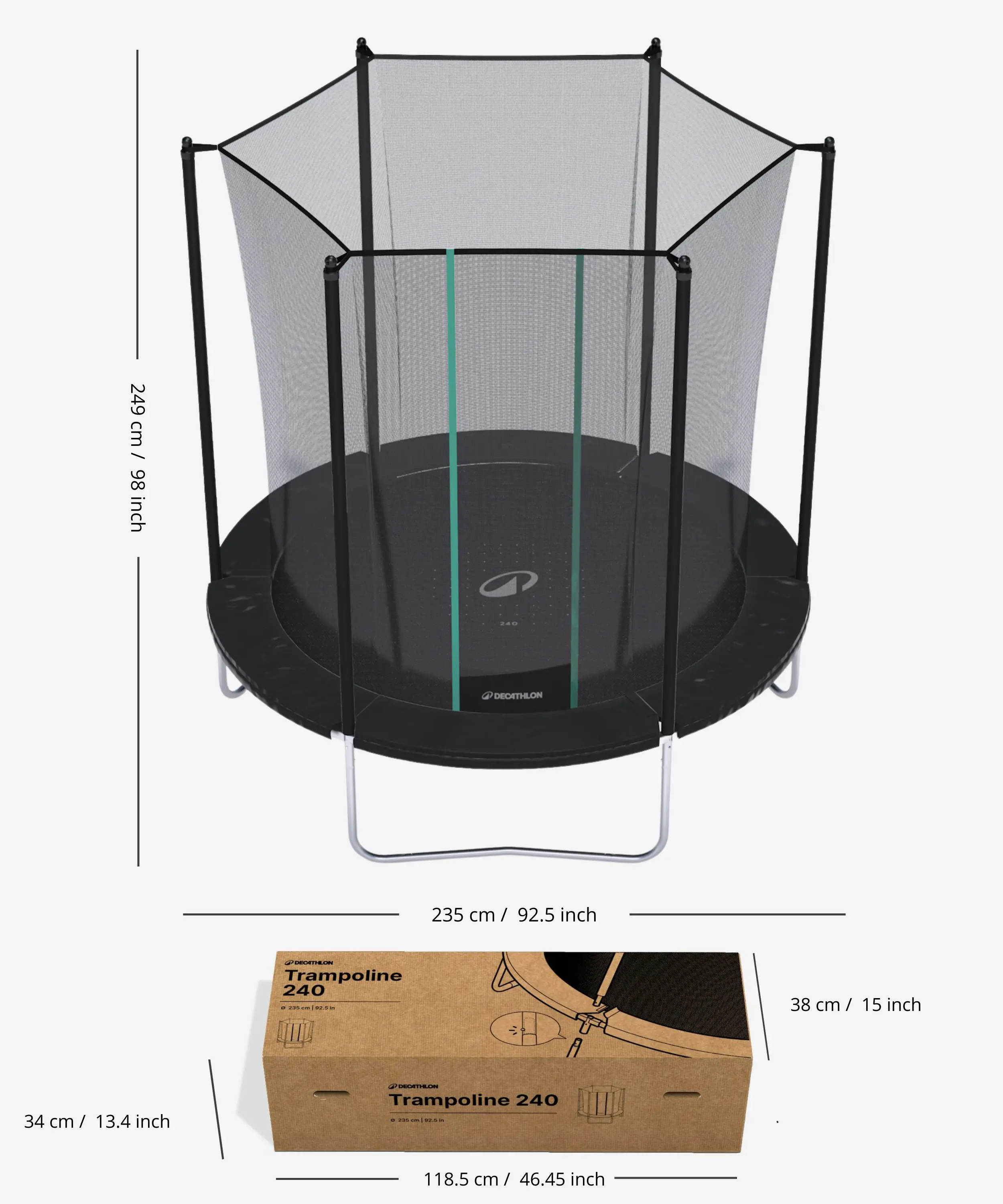Trampoline 240  notice reparation entretien Pièces détachées Gymnastique Decathlon Domyos