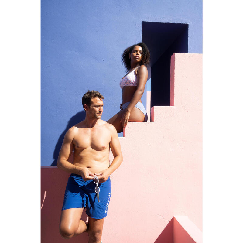 Top bikini Mujer natación blanco azul